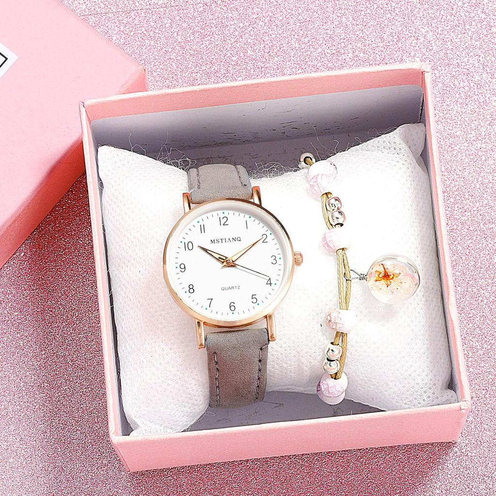 Đồng hồ nữ thời trang Mstianq MS09 dây da mềm êm tay, mặt số giờ cực đẹp