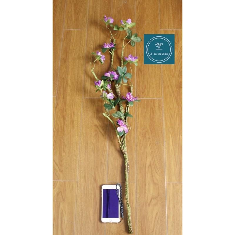 Cành hoa dành dành bon sai cao 90cm mô phỏng giống thật, dùng trong thiết kế hoa nghệ thuật, hoa trang trí