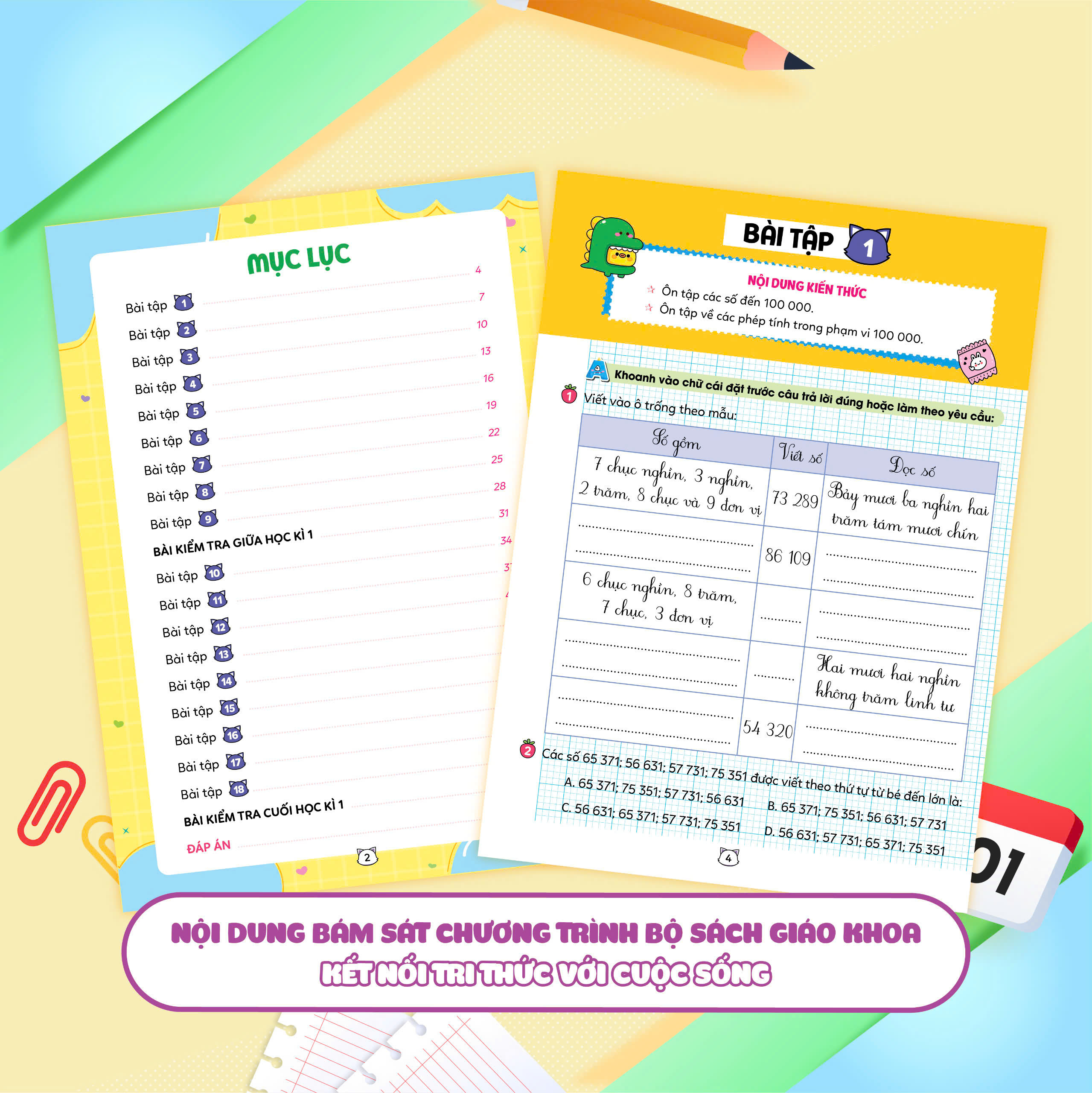 Combo Vở bài tập Toán tăng cường lớp 4 (2 Tập) (Theo sách giáo khoa kết nối tri thức với cuộc sống)