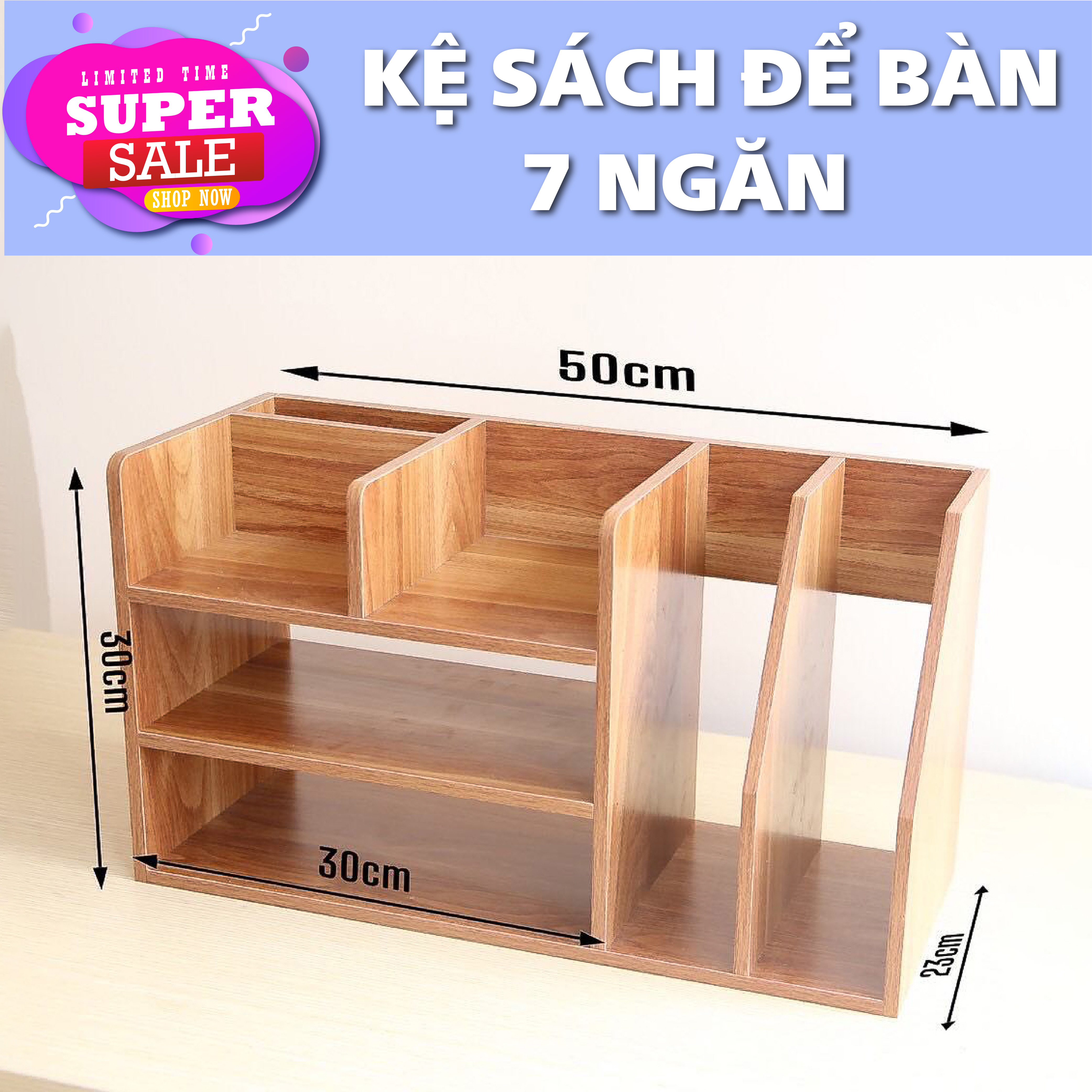 Kệ sách mini 7 tầng để bàn thiết kế gọn gàng và tiện lợi, Kệ sách mini để bàn làm việc đa năng