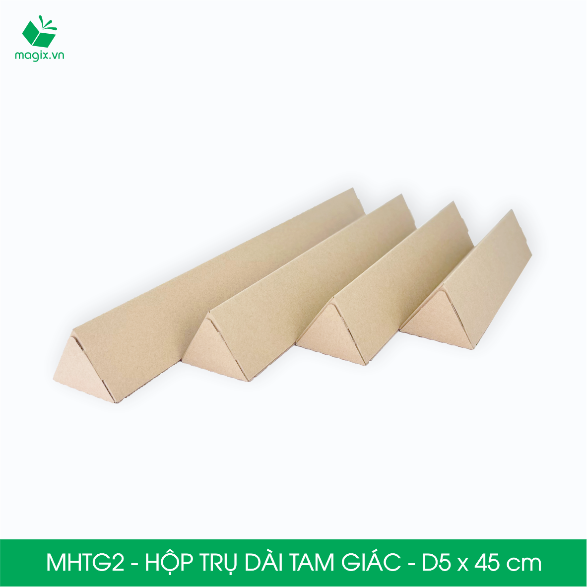 MHTG2 - D5x45 cm - 100 Hộp trụ dài tam giác thay thế ống giấy - Hộp carton đóng gói hàng