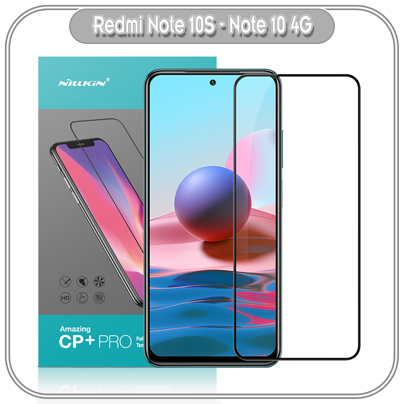 Kính cường lực Nillkin CP+ PRO cho Xiaomi Redmi Note 10S - Note 10 4G - FULL viền đen - Hàng nhập khẩu