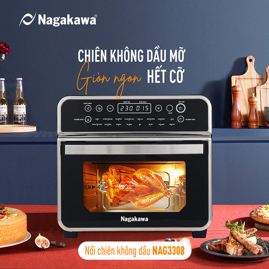 Nồi chiên không dầu Nagakawa NAG3308 (16 Lít) - Hàng chính hãng