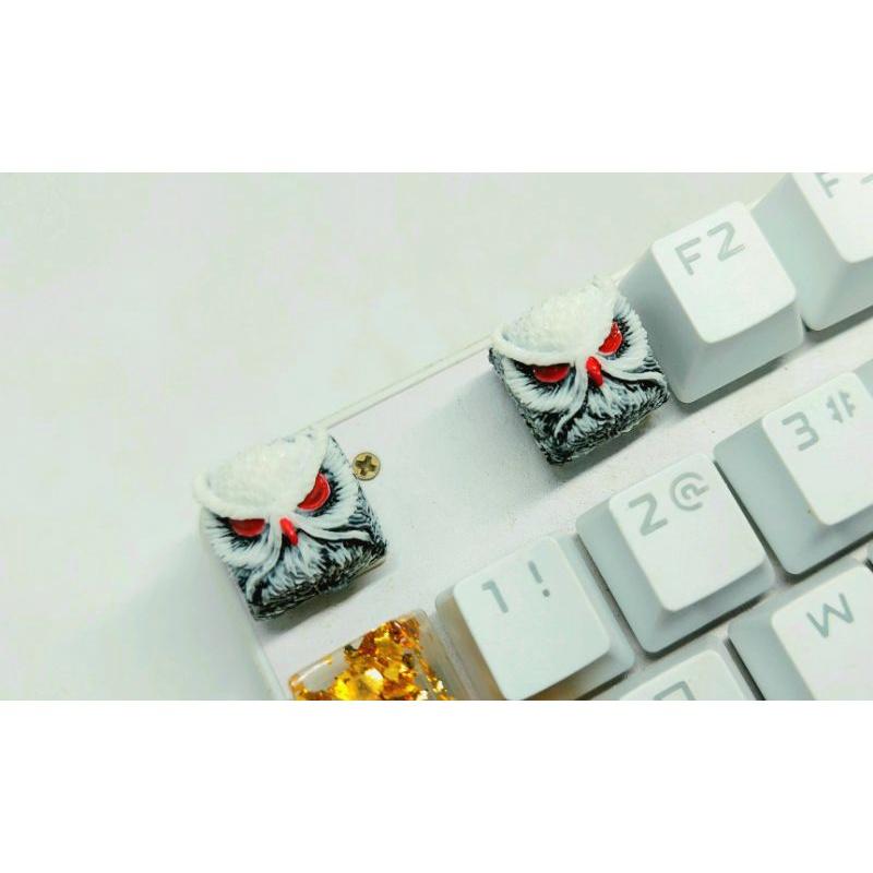 Keycap resin Keypora clone tone highlight trắng đen trang trí bàn phím cơ gaming