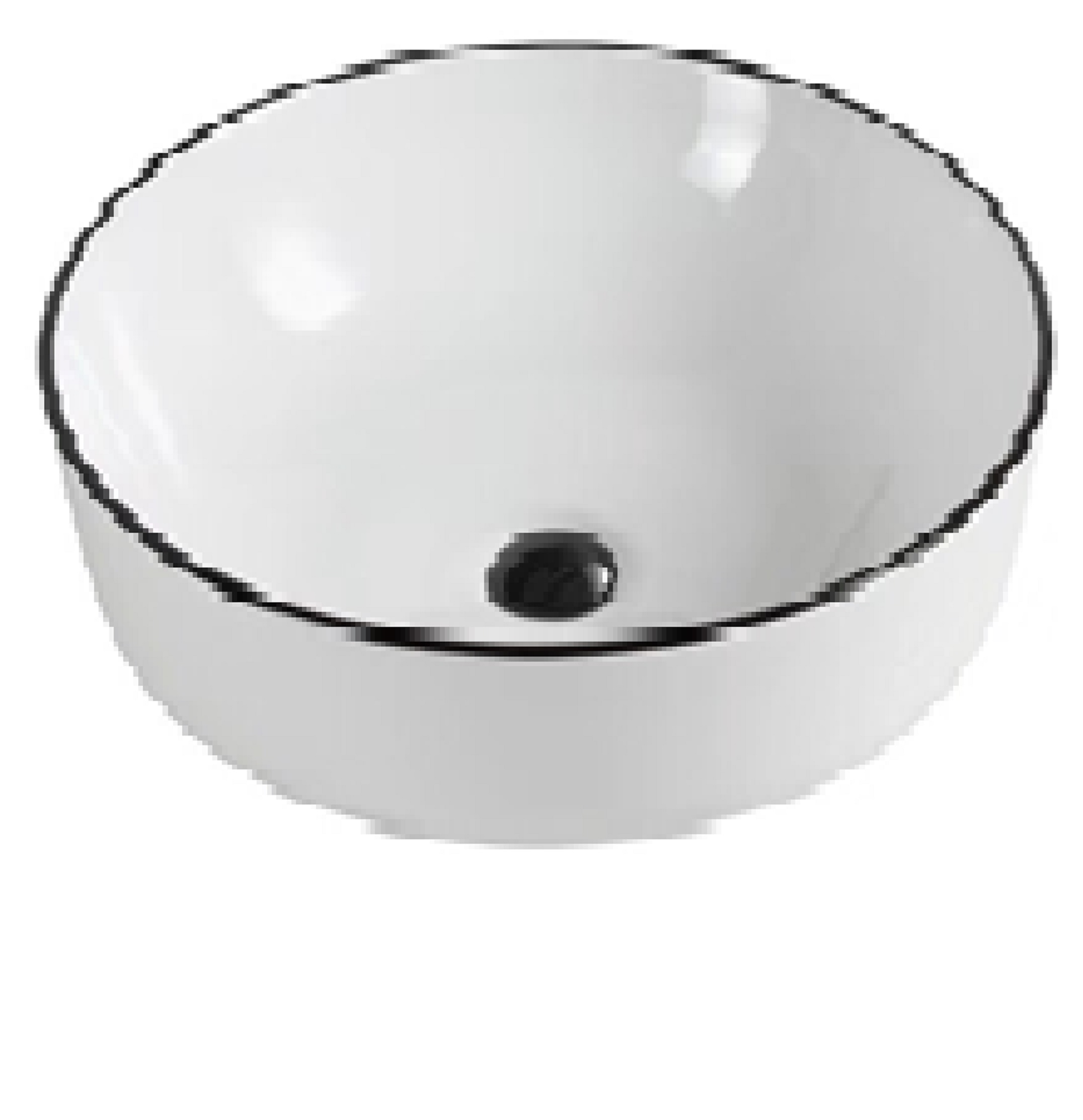 CHẬU LAVABO TRÒN, TRẮNG VIỀN ĐEN GRVL 132D