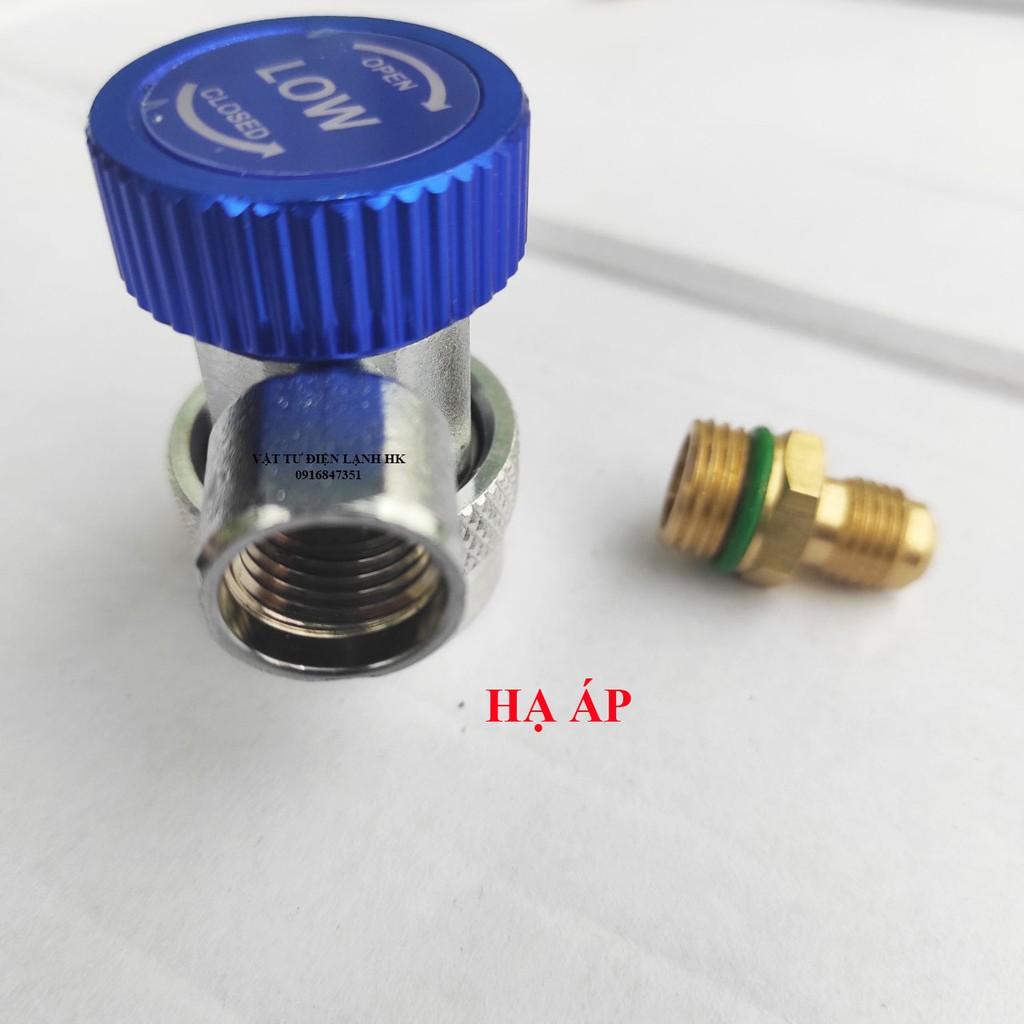 Van nạp gas oto có đầu nối nhanh R134a Cao áp - Hạ áp Valve ga 134 o to