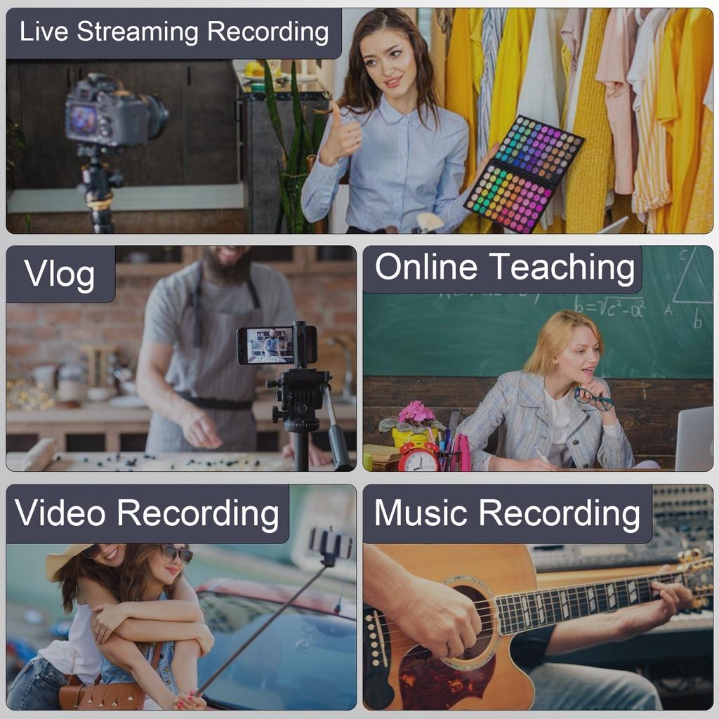 Micro Cài Áo Không Dây, Lọc Tiếng Ồn, Dùng Cho Điện Thoại, Live stream /Quay Vlog/Gọi thoại Nhỏ Gọn Tiện Lợi
