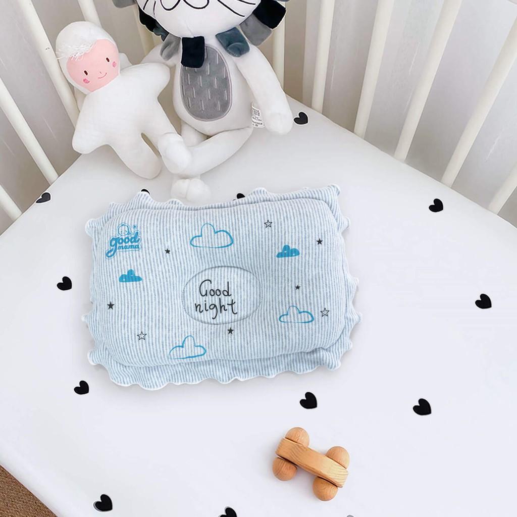 Gối Lõm Cho Trẻ Sơ Sinh Good mama 100% Cotton mềm mại, thoáng mát