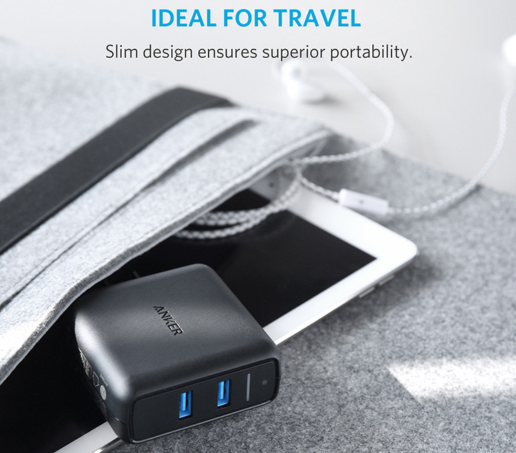 Adapter Sạc Anker PowerPort Speed 2 Wall Charger Quick Charge 3.0 A2025111 - Đen - Hàng Chính Hãng Adapter Sạc Anker PowerPort Speed 2 Wall Charger Quick Charge 3.0 A2025111 - Đen - Hàng Chính Hãng