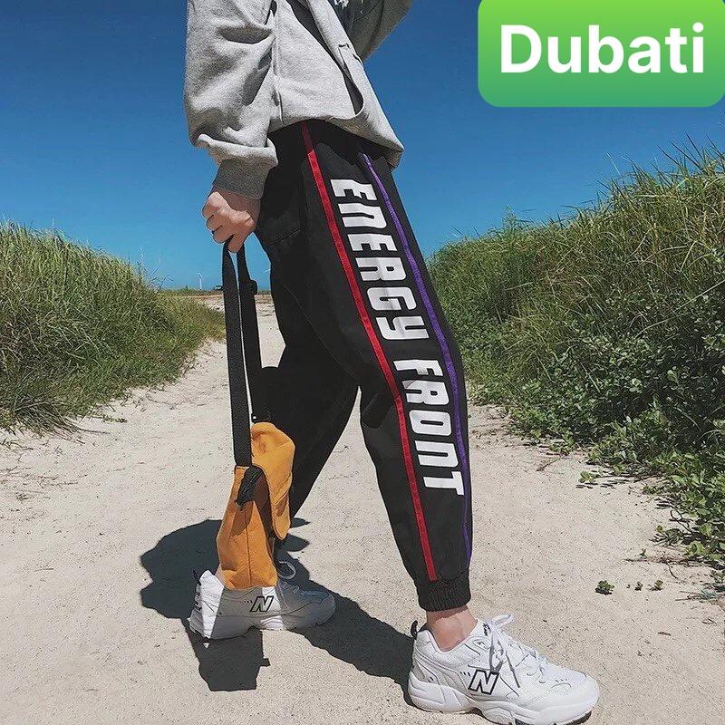 QUẦN JOGGER THỂ THAO VIỀN CHỮ ĐÙI CHẤT NỈ DA CÁ NAM NỮ CÓ BO HOT TREND 2022 -DUBATI FASHION