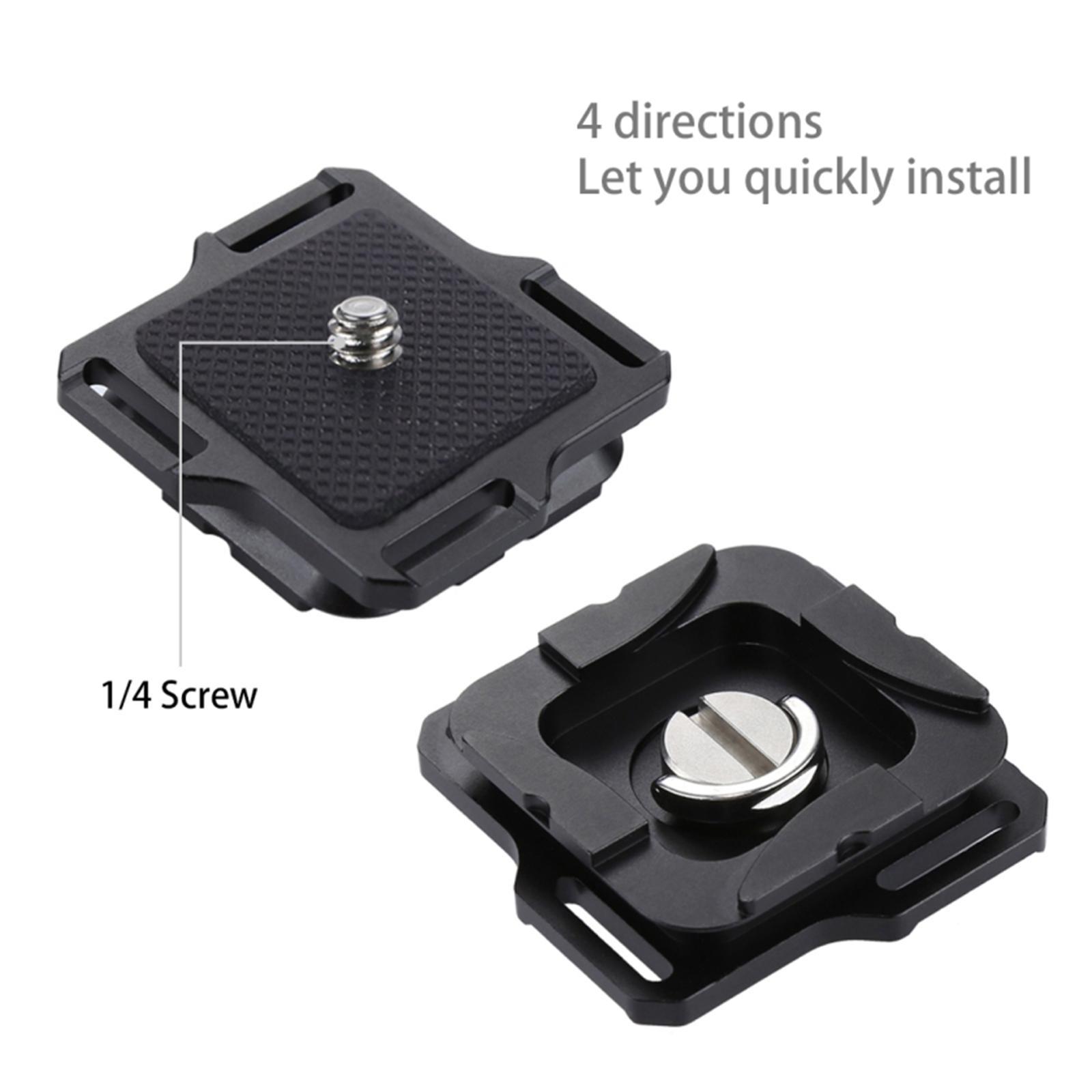 Quick Release Camera Clip with Plate & 1/4 Screws for DSLR Gopro Accessories