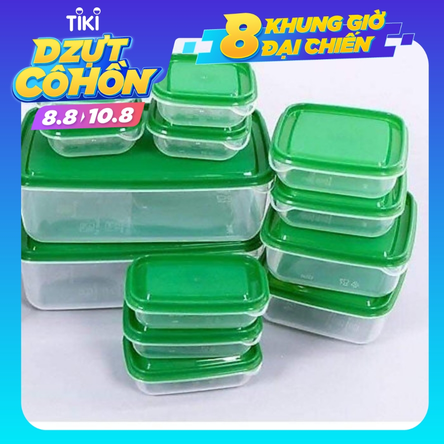 Bộ Hộp 17 Món - Set 17 Hộp Nhựa Cao Cấp Đựng Thực Phẩm Bảo Quản Tủ Lạnh Tiện Dụng