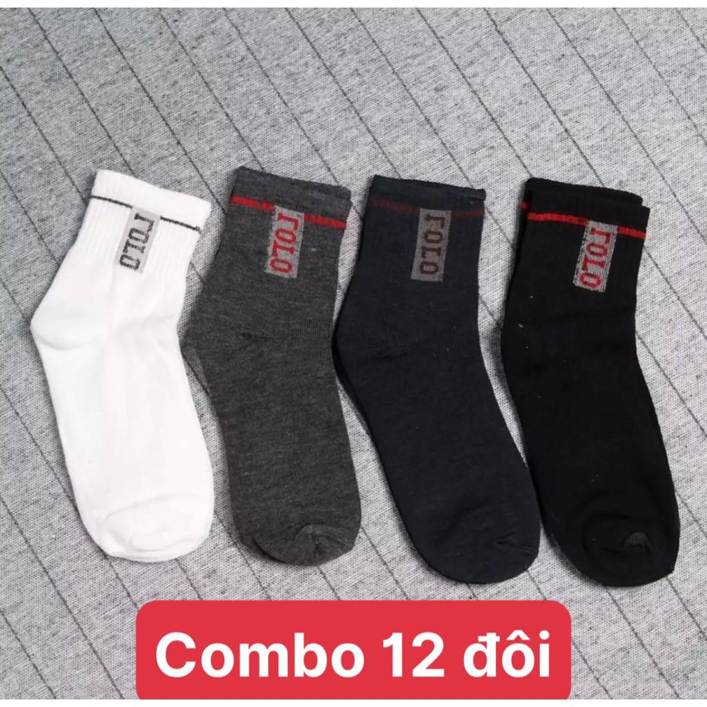 Combo 12 đôi vớ nam giá rẻ siêu đẹp siêu dày chất cotton co giãn thoáng mát , ảnh thật
