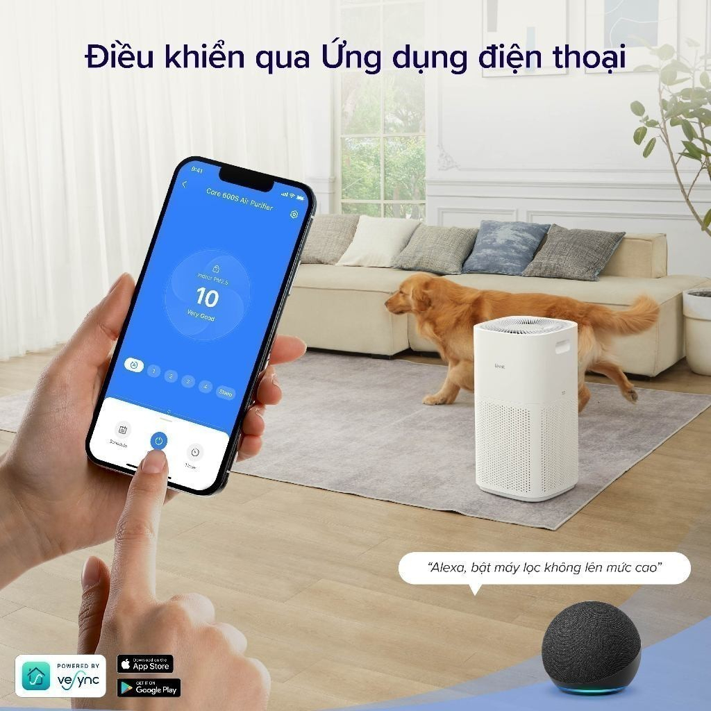 Máy lọc không khí Levoit Core 600S - Diện tích lớn 147m2, Công nghệ Air Turbo - Hàng Chính Hãng