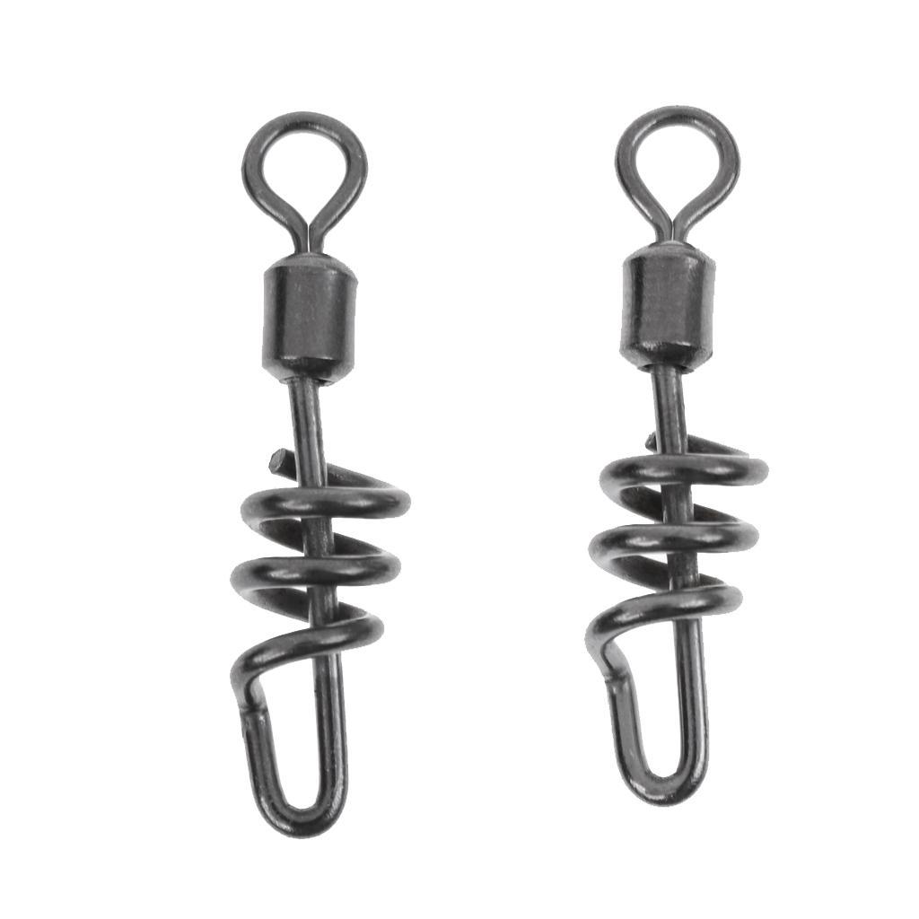 Fishing Swivels Ball Bearing Swivel with Coastlock Snap Strong Welded Ring Fishing Swivels Assortment for Saltwater Silver Coated
