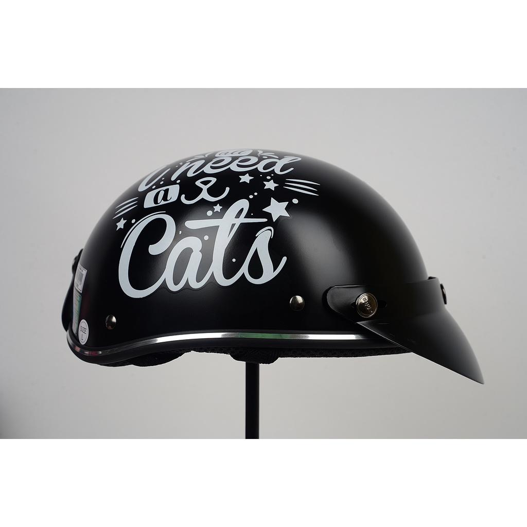 Mũ Bảo Hiểm 1/2 Đầu CHITA HELMETS CT6B1 Tem I need A Cat