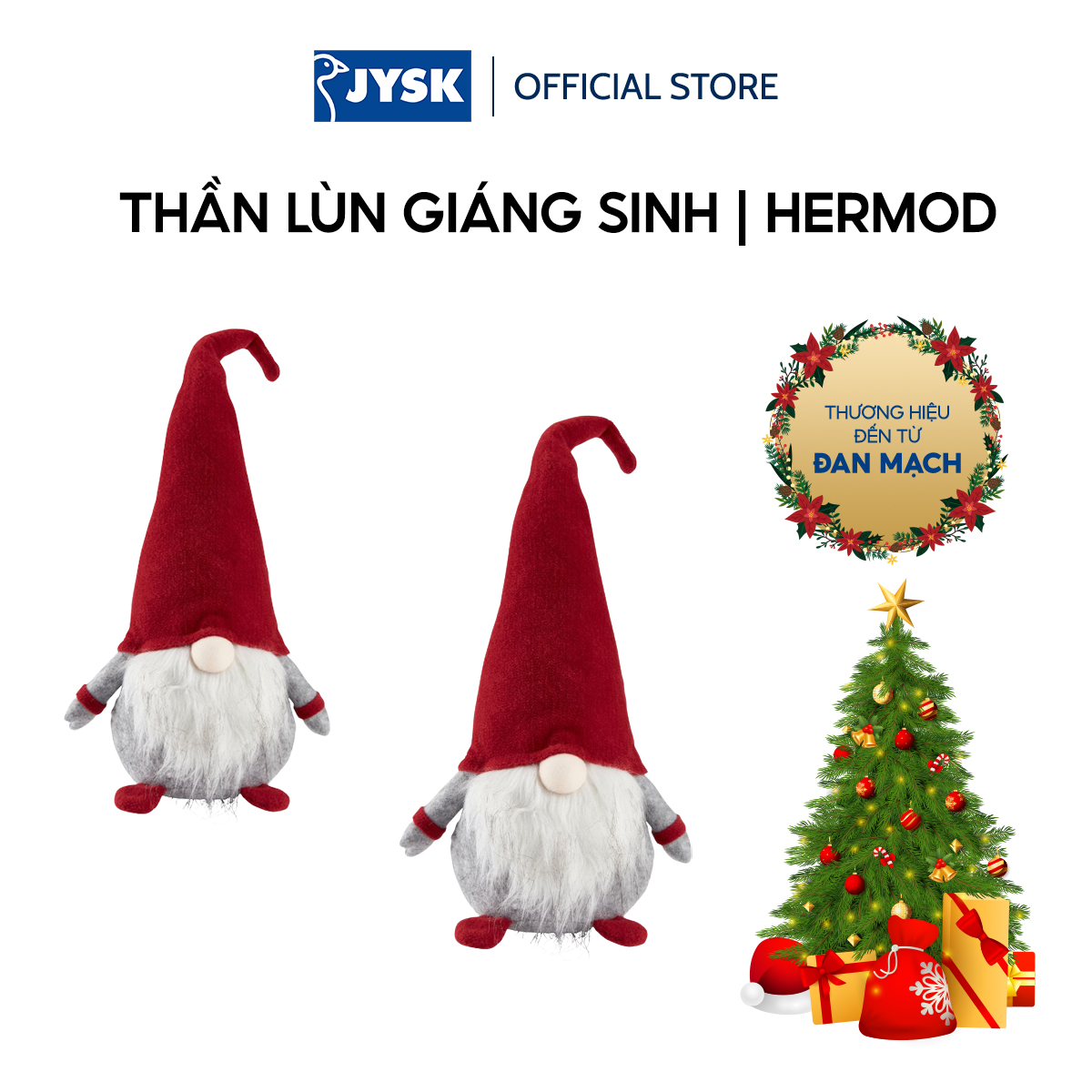 Thần lùn giáng sinh | JYSK Hermod | polyester/cát | xanh lá/đỏ | DK15/22xC53cm