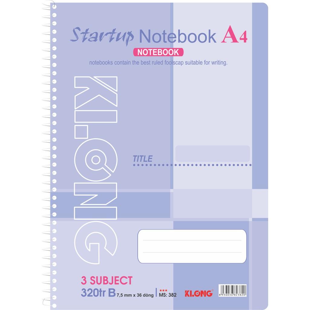 Sổ kẻ ngang lò xo đơn Startup A4 320 trang 58/92; MS: 382