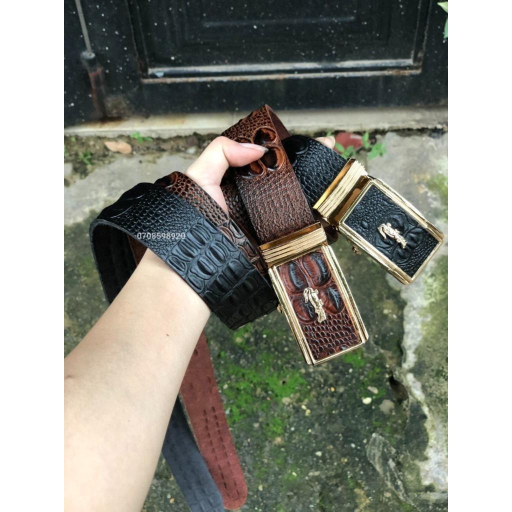 Thắt Lưng Da Bò Cao Cấp Dập Vân Cá Sấu Đầu Khóa Tự Động Tc Kiểu Dáng Sang Trọng Dễ Dàng Kết Hợp Cùng Các Set Đồ Công Sở