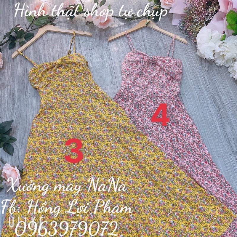 Đầm maxi hoa 2 dây có mút ngực