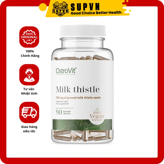 OstroVit Milk Thistle (90 Viên) - Hỗ Trợ Hoạt Động Chức Năng Gan, Giải Độc Gan