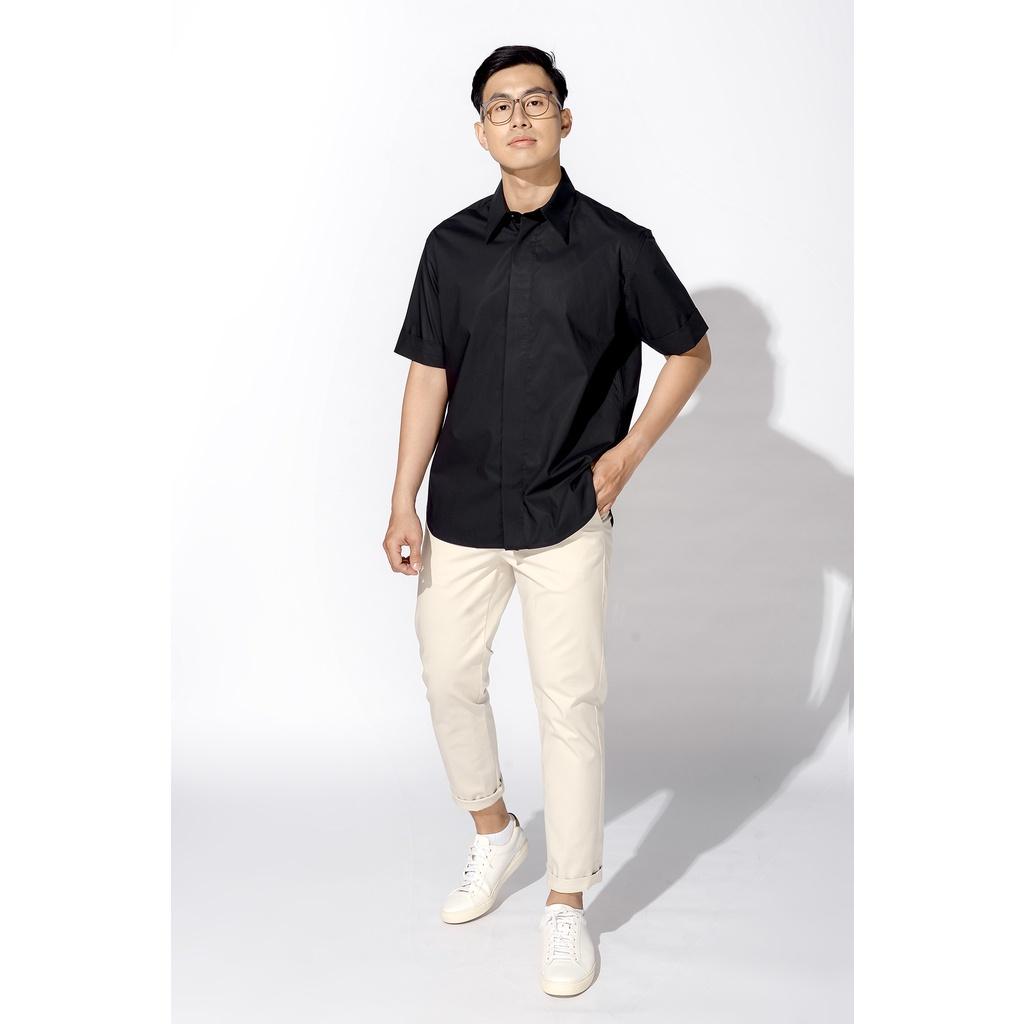 Áo sơ mi tay ngắn, cổ POINT COLLAR. LOOSE form - Routine 10S21SHS004