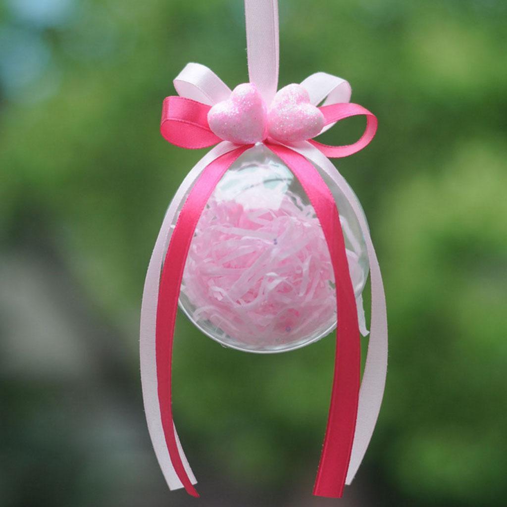 20Pcs Plastic Fillable Round Balls Bauble Candy Box  Ornament