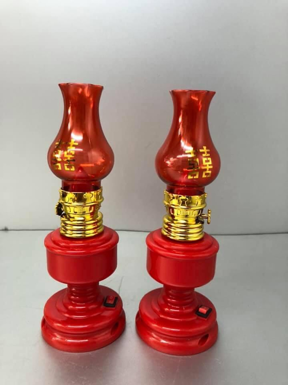 Combo 2 chiếc đèn thờ bằng Pin, màu đỏ cát tường may mắn TM121110