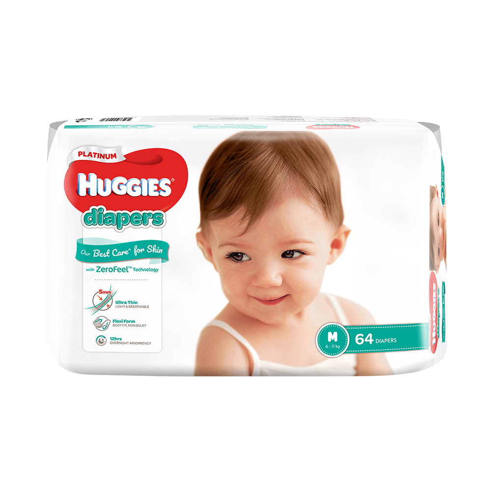 Combo 2 tã dán Huggies Diapers Platinum M64