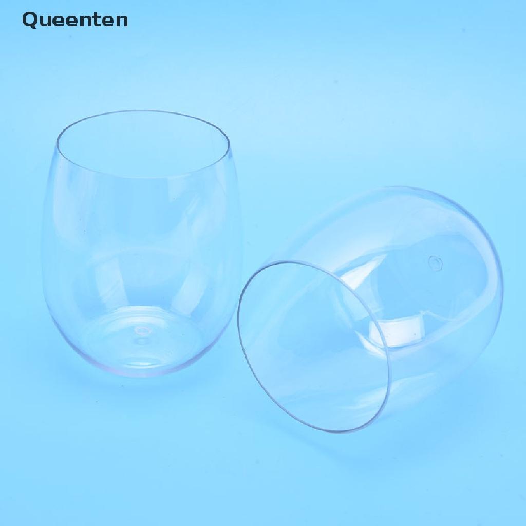 Queenten 4pc/Set Shatterproof Wine Glass Unbreakable PET Red Wine Tumbler Glasses Cups QT