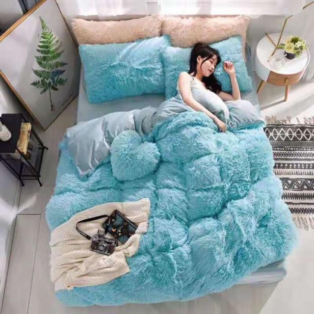 Bộ chan ga gối nỉ lông dài cao cấp nhập khẩu - loại 1