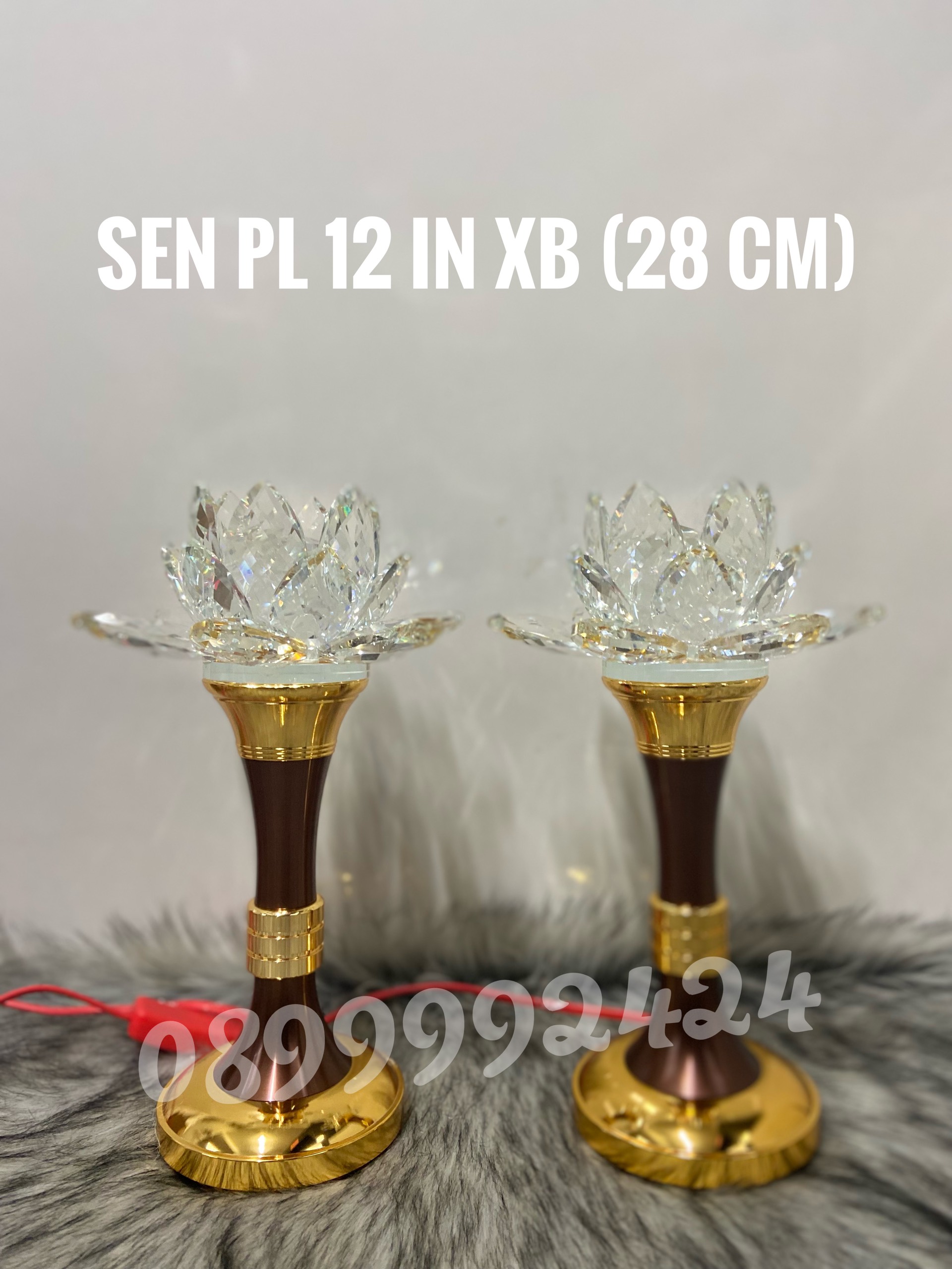 ĐÈN THỜ PHA LÊ CAO CẤP SEN 12 IN XI BÓNG 1 CẶP