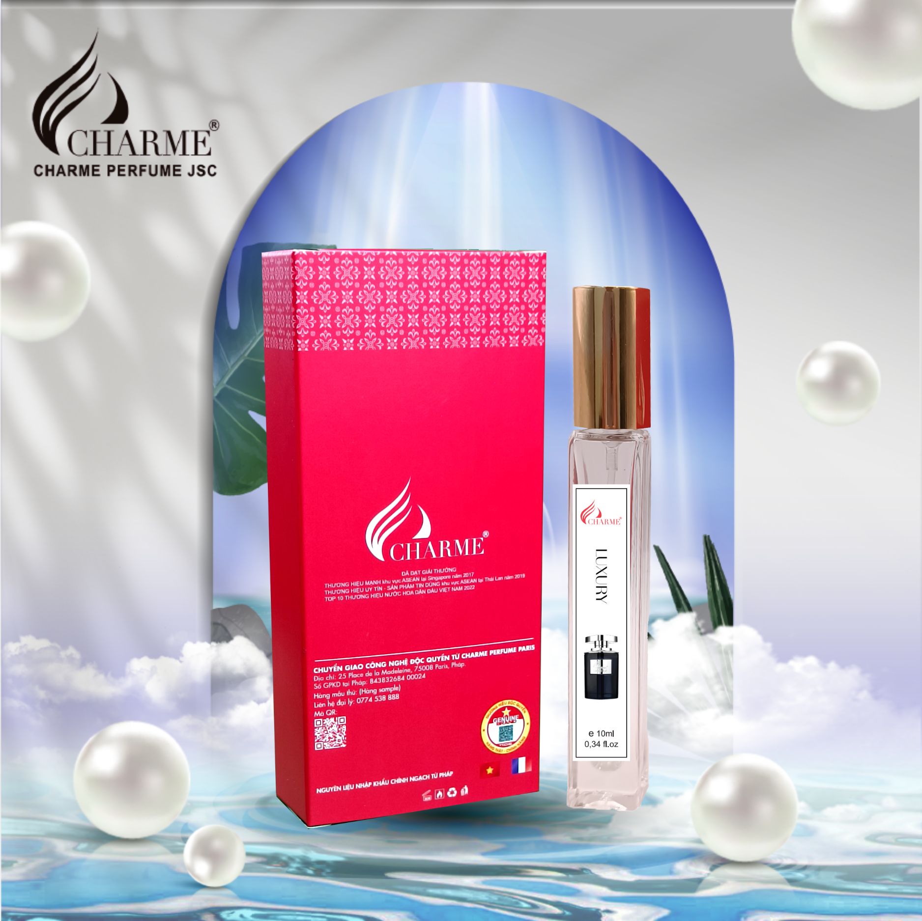 Nước hoa nam cao cấp Charme Luxury 10ml chai Test mini lưu hương lâu với hương mát lạnh pha chút nồng ấm