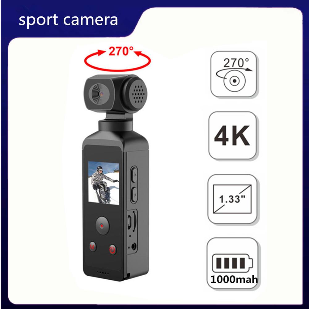 Camera hành động thể thao 4K Cam 1,3 "màn hình LCD HD 270 ° Camera thể thao WiFi có thể xoay vòng 30fps với vỏ không thấm nước cho mũ bảo hiểm