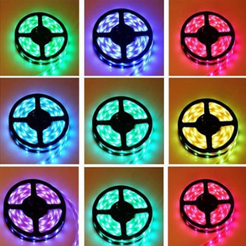 Bộ đèn led dây dán 5050 đổi nhiều màu RGB bằng điều khiển phủ silicon chống nước,  có sẵn keo dán trang trí bàn làm việc, tường thạch cao, ô tô