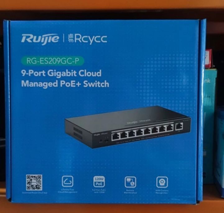 Switch Ruijie RG-ES209GC-P 8-port 10/100/1000 Base-T PoE - Hàng Chính Hãng