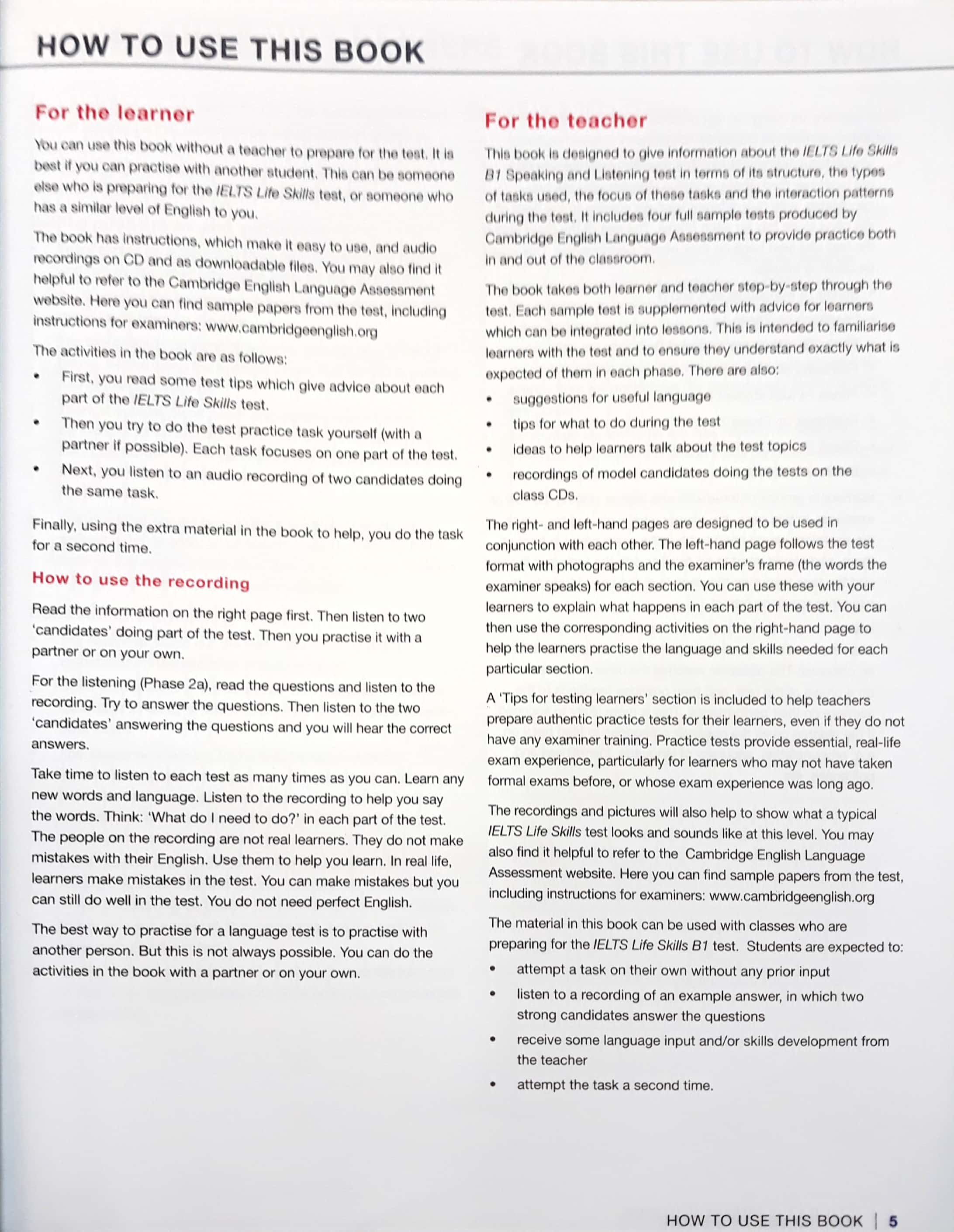IELTS Life Skills Official Cambridge Test Practice B1 Student's Book with Answers and Audio Reprint Edition