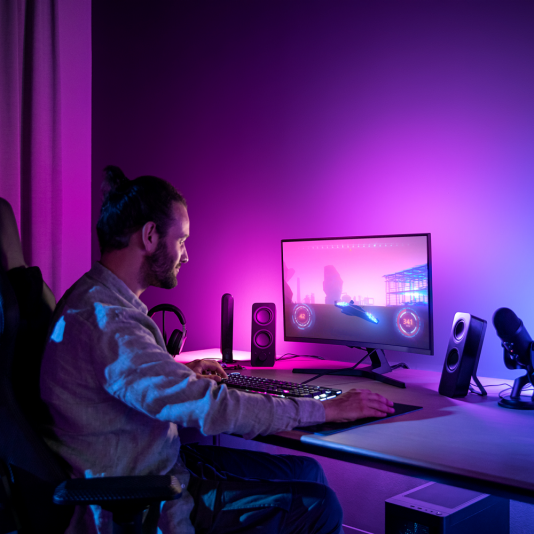 Đèn LED dây thông minh Phillips Hue Play Gradient Lightstrip for PC 16 triệu màu cho máy tính - Hàng Chính Hãng