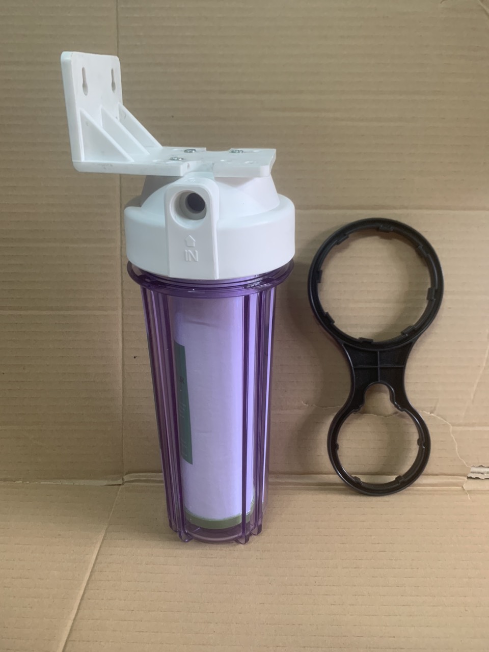 LY LỌC ĐƠN 10INCH ren 21, LY LỌC THÔ 1OINCH GỒM LY LỌC LÕI PÁT TREO TAY VẶN