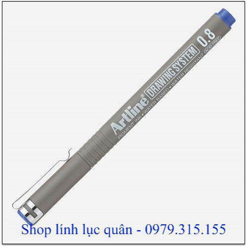 Bút tham mưu đệm màu vẽ kí hiệu tham mưu - Artline 0.8mm xanh - đỏ - đen