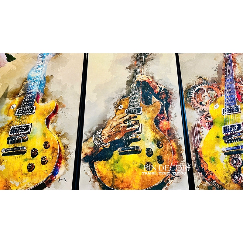 (ẢNH THẬT) Tranh treo tường âm nhạc 6 trang trí decor có sẵn khung kèm đinh treo