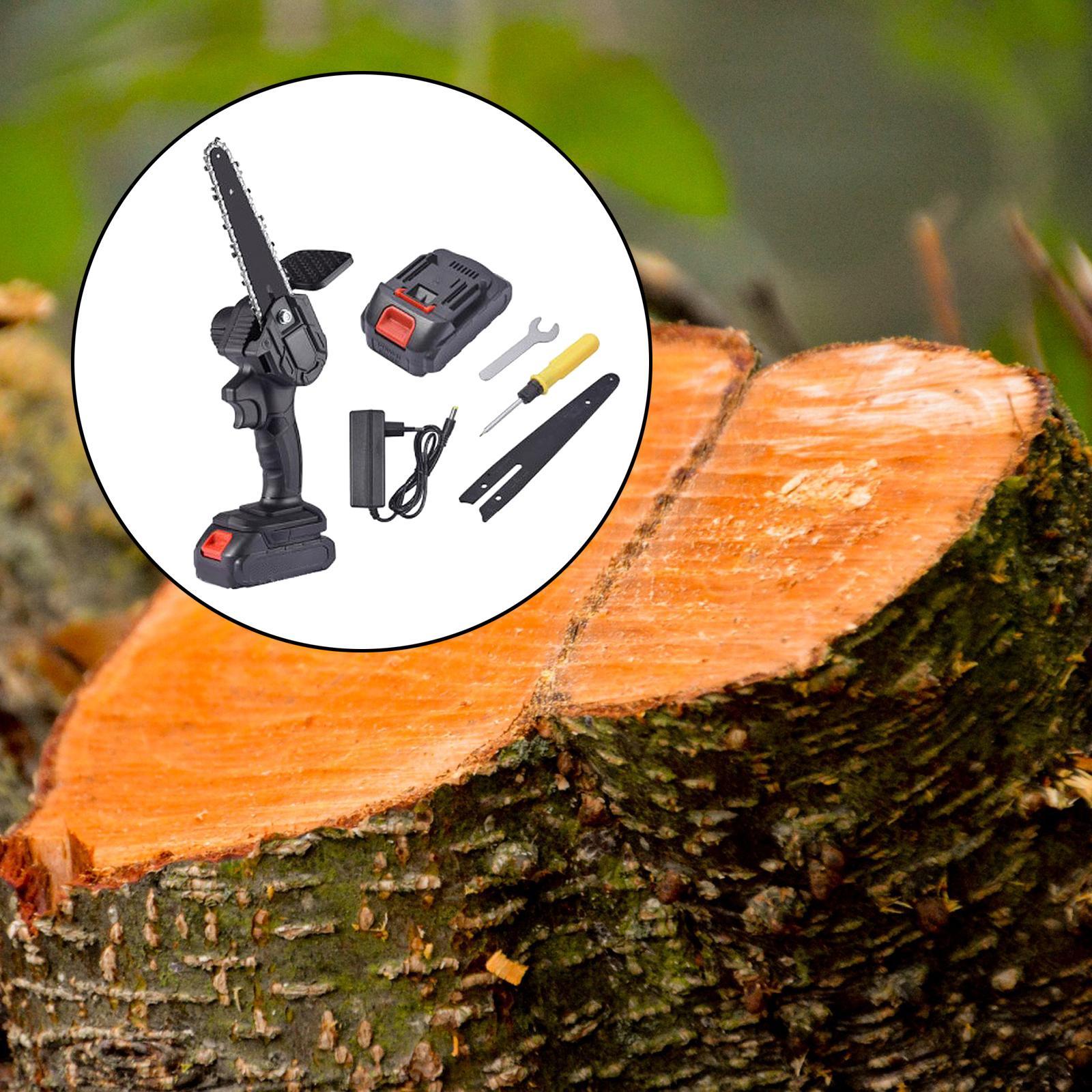 21V Electric Cordless 6inch Chainsaw Wood Cutter Mini Woodworking EU Plug