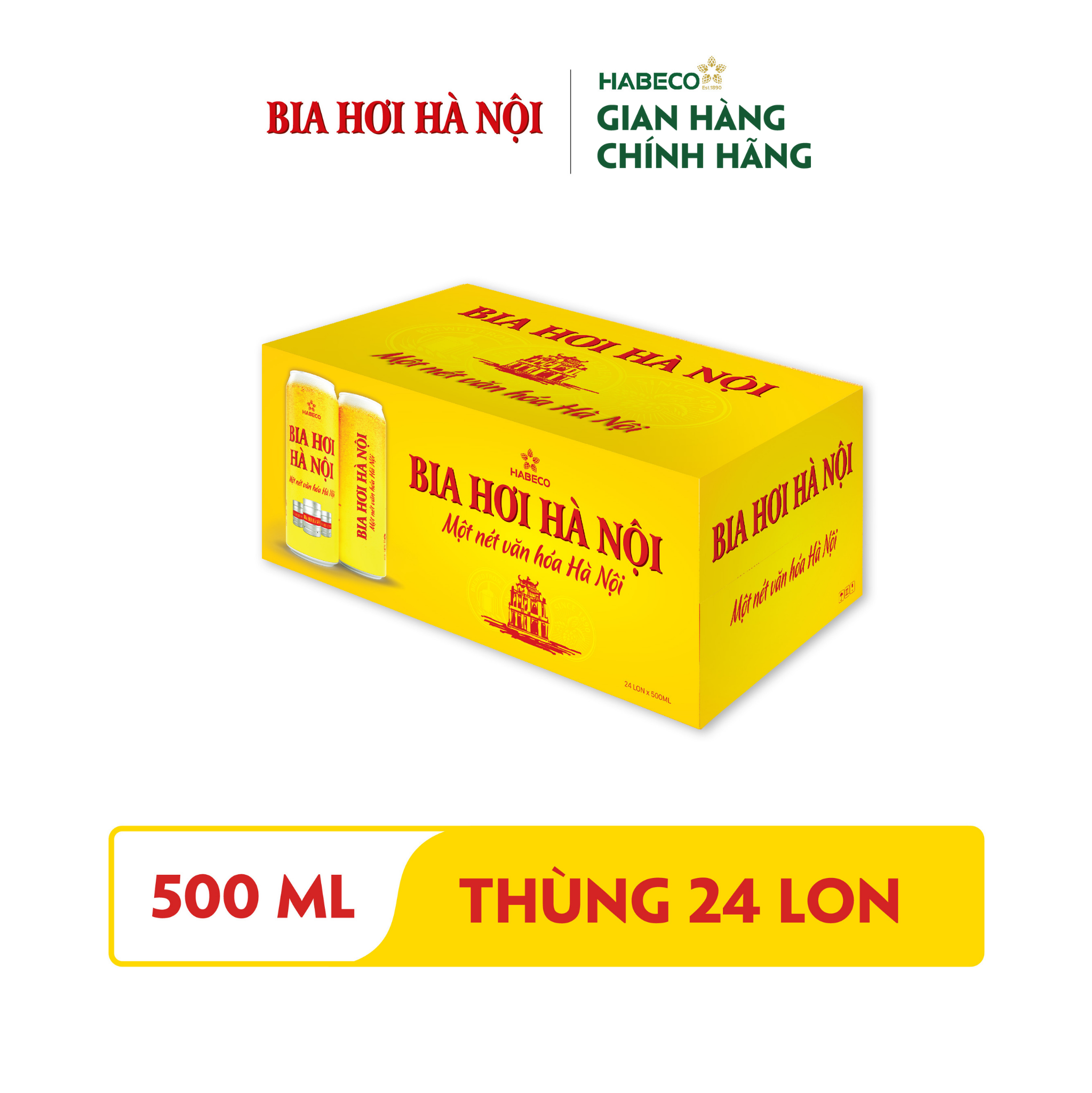 Combo 2 Thùng Bia Hơi Hà Nội - Thùng 24 lon 500ml