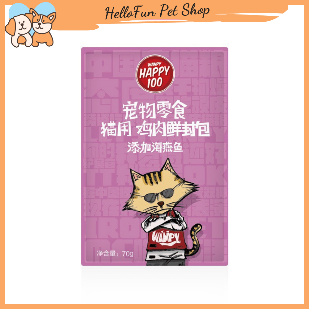 Pate Wanpy Happy 100 cho mèo (70gr) - Thức ăn ướt cho mèo thơm ngon bổ dưỡng