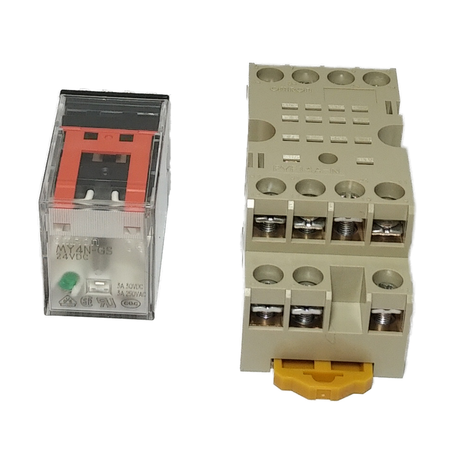 Rơ le trung gian 14 chân bao gồm đế cắm MY4N-GS DC24 + PYF14A-N