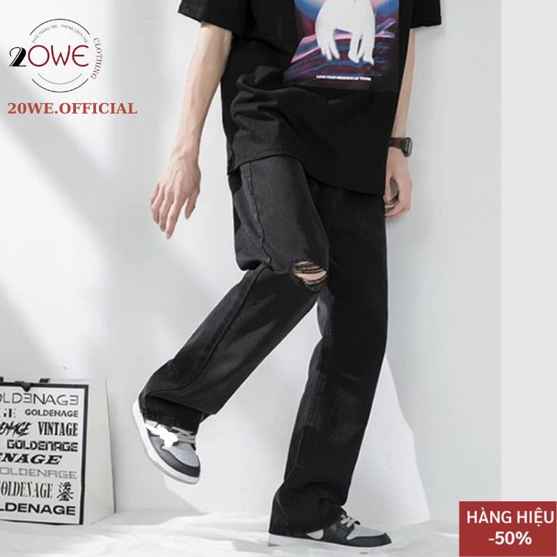 Quần Jeans Baggy Dáng Rách Gối 2020