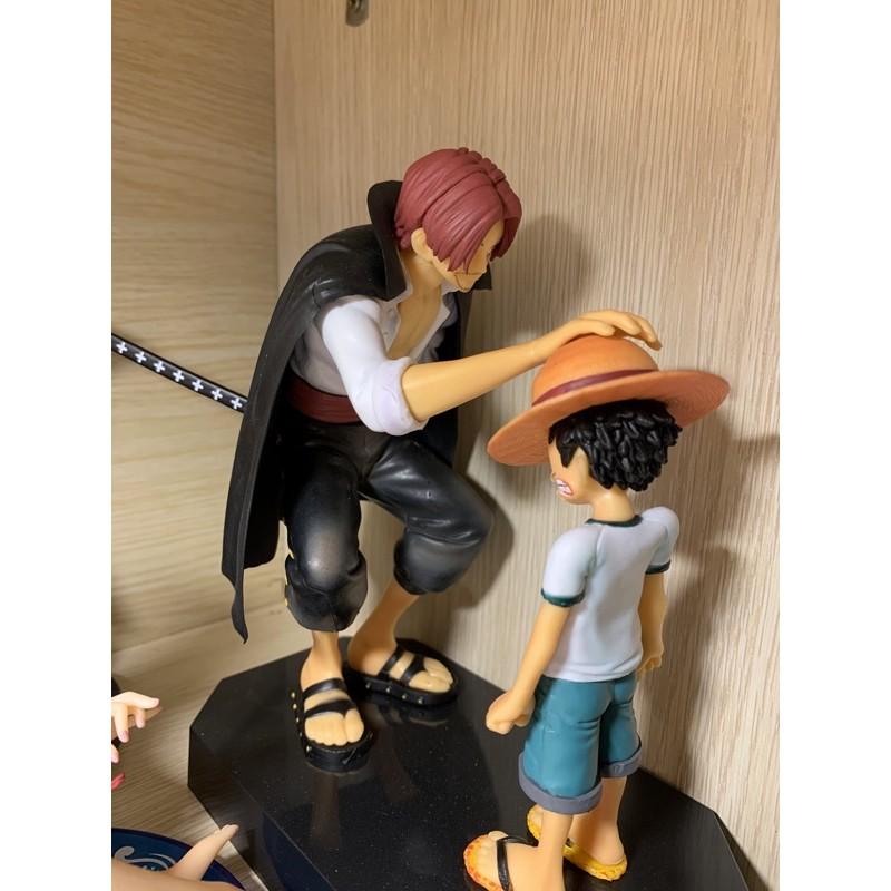 Mô hình One Piece nhân vật tứ hoàng Shank tóc đỏ và Luffy ss5 18cm