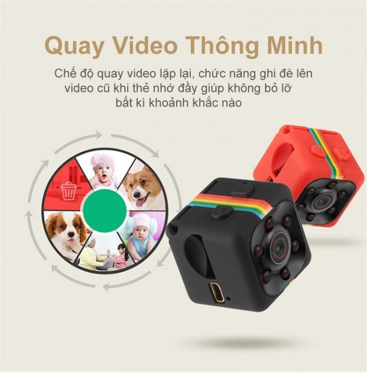 Camera Mini DV SQ11 FullHD 1080P Hỗ Trợ Hồng Ngoại Tầm Nhìn Ban Đêm Cao Cấp Hàng Nhập Khẩu