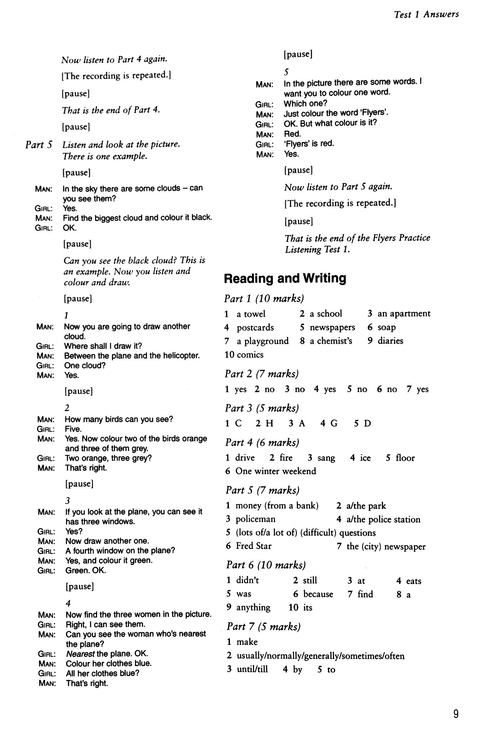 Cambridge Young Learners English Tests 2 Second edition Flyers 2 Answer Booklet