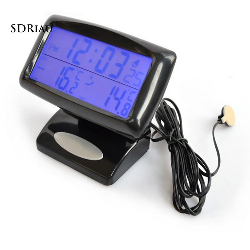 Đồng Hồ Điện Tử Màn Hình Lcd Hiển Thị Nhiệt Độ Và Độ Ẩm Cho Xe Hơi